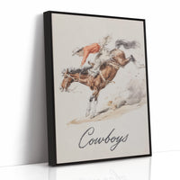 Wild Mustang Chase - Bronc Riding Cowboys