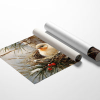 Winter Sparrow Finds Holly Haven