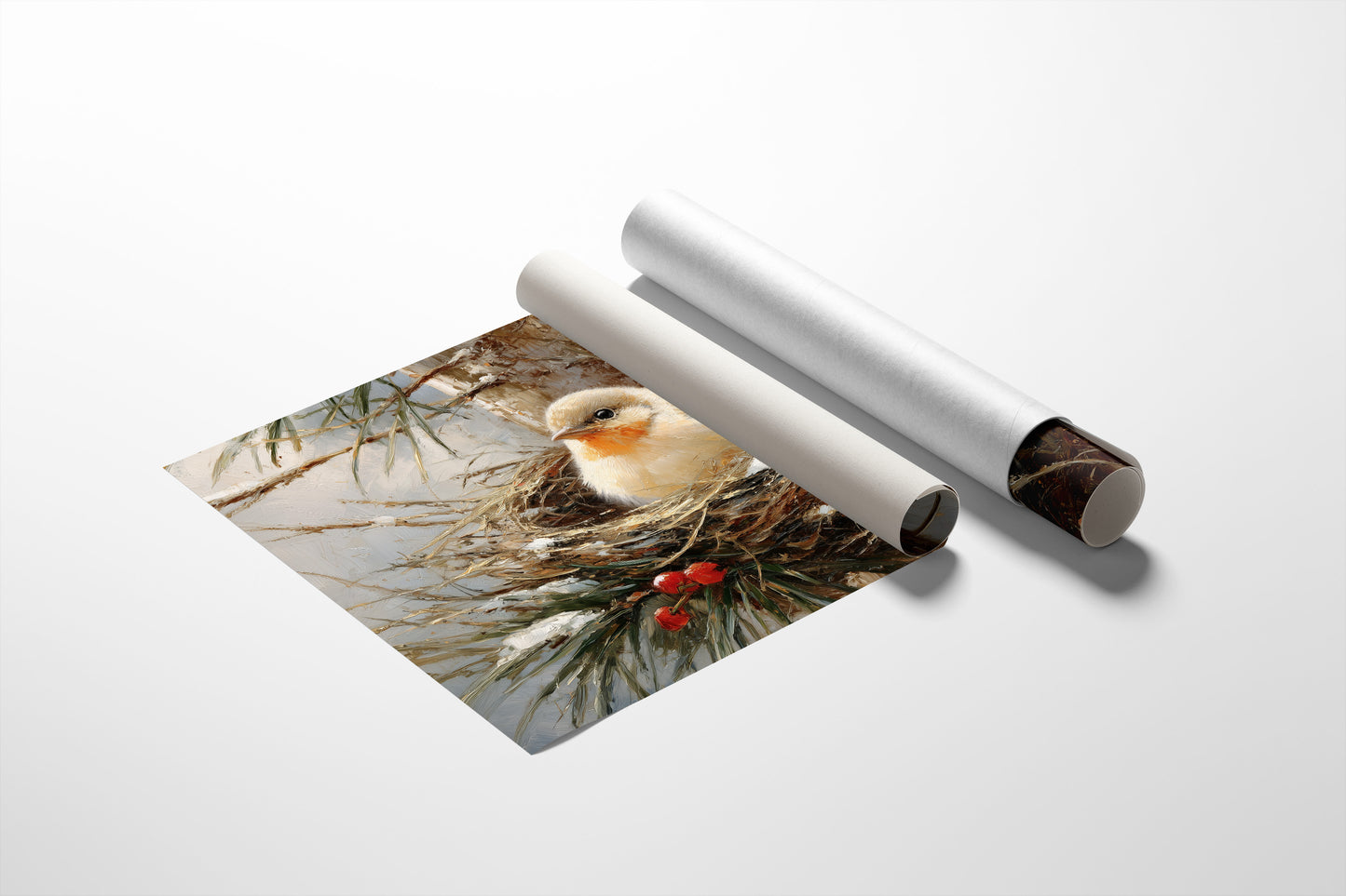 Winter Sparrow Finds Holly Haven