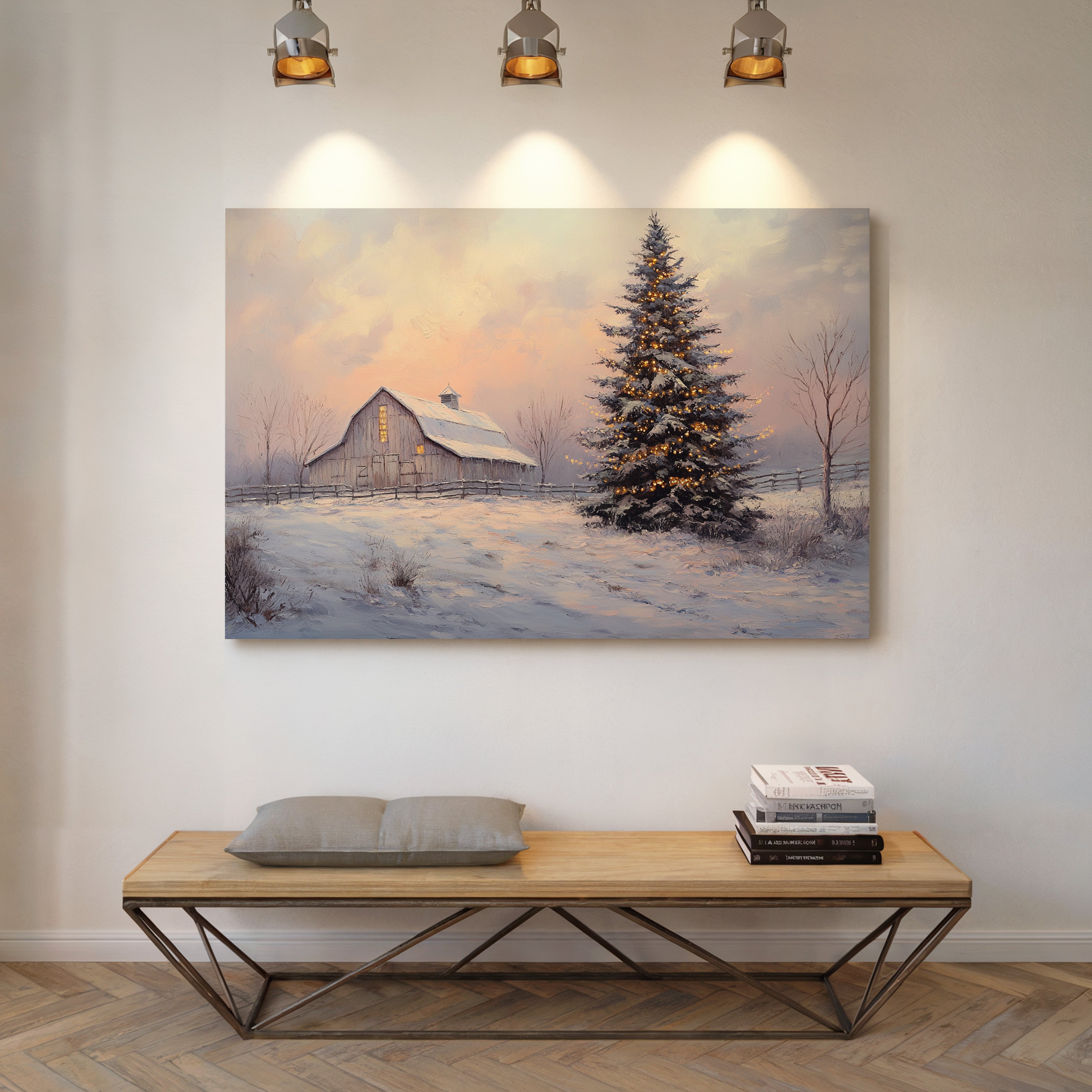 Winter Lights Warm The Farmstead