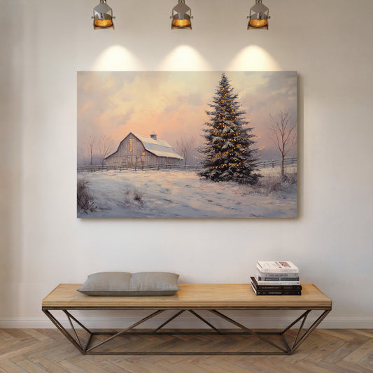 Winter Lights Warm The Farmstead
