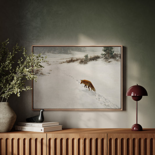 Fox Tracks Through Winter's Canvas