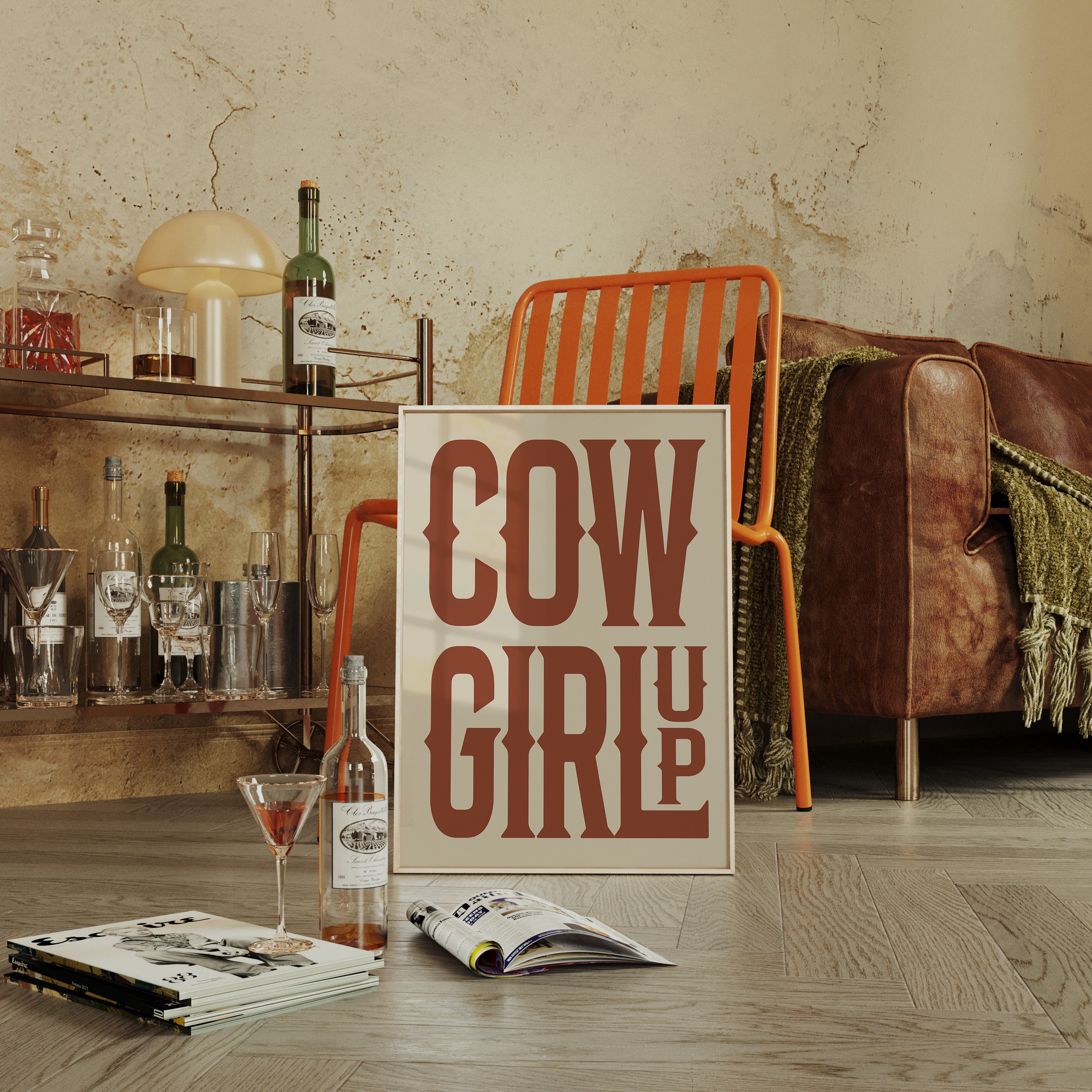 Cowgirl Up Western Typography Print