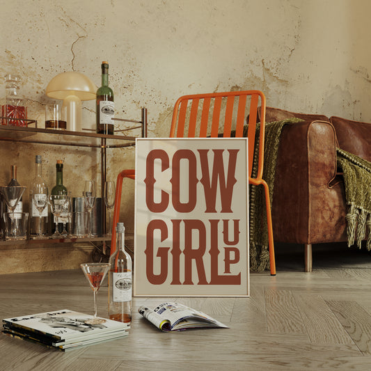 Cowgirl Up Western Typography Print
