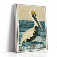 Pelican in Woven Waves