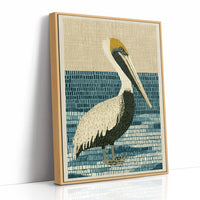 Pelican in Woven Waves