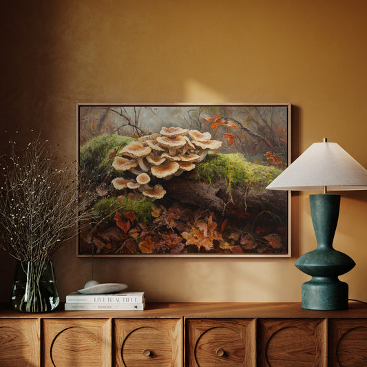 Autumn Mushrooms Dance Among Leaves