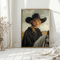 Cowgirl and Her White Horse