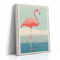 Flamingo on One Leg, Retro Print