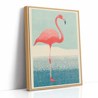 Flamingo on One Leg, Retro Print