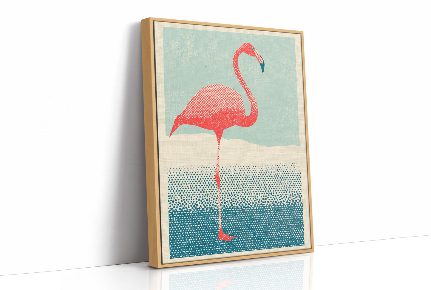 Flamingo on One Leg, Retro Print