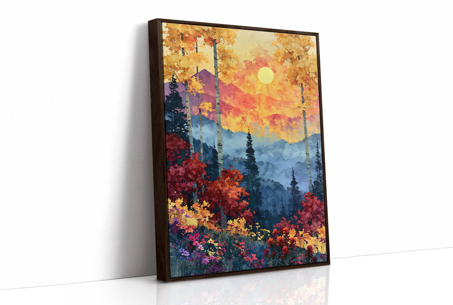 Autumn Aspens, Sunset Over Blue Peaks