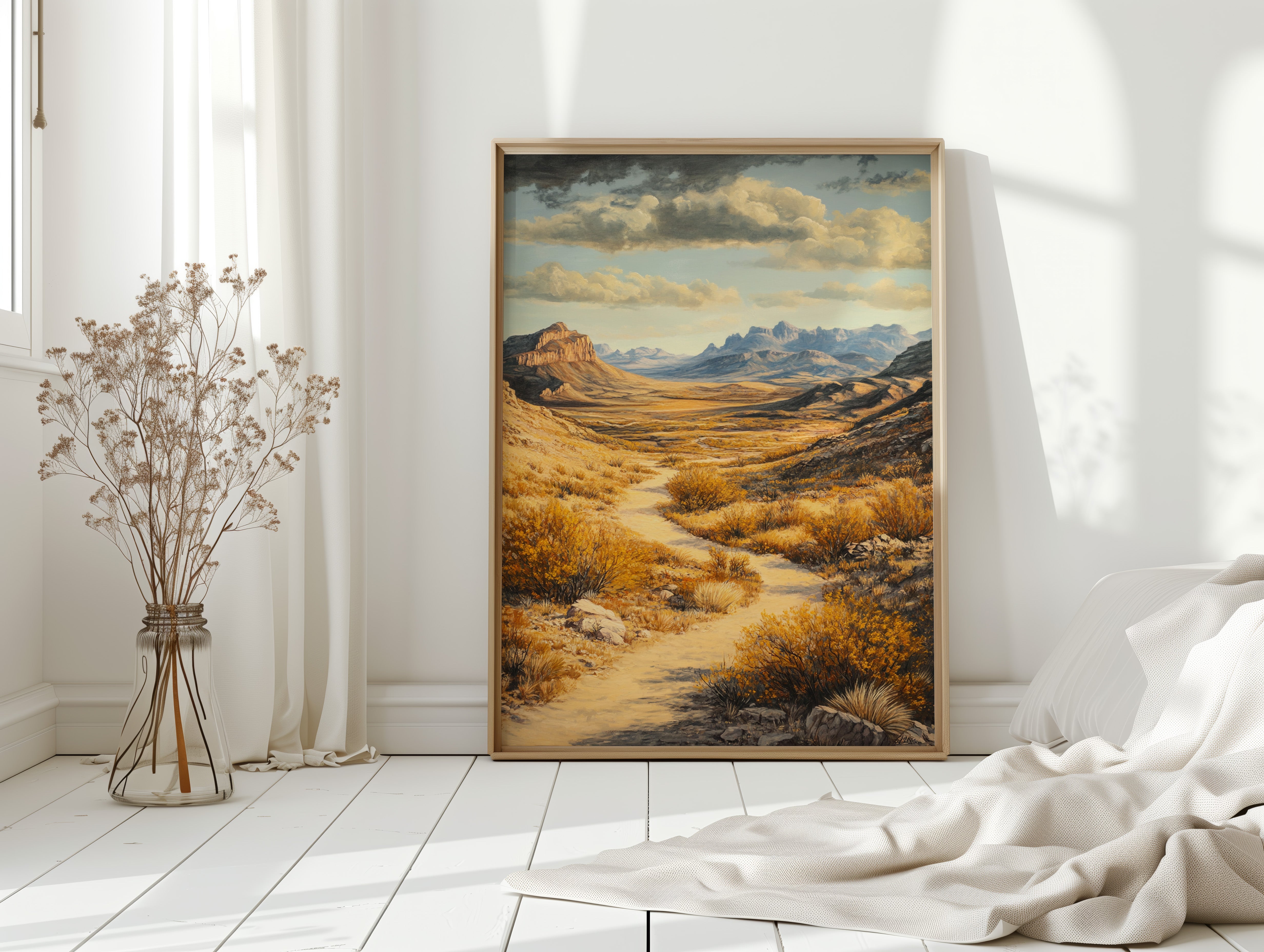 Winding Trail Through Golden Desert