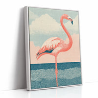 Flamingo Against Cotton Candy Clouds