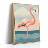 Flamingo Against Cotton Candy Clouds