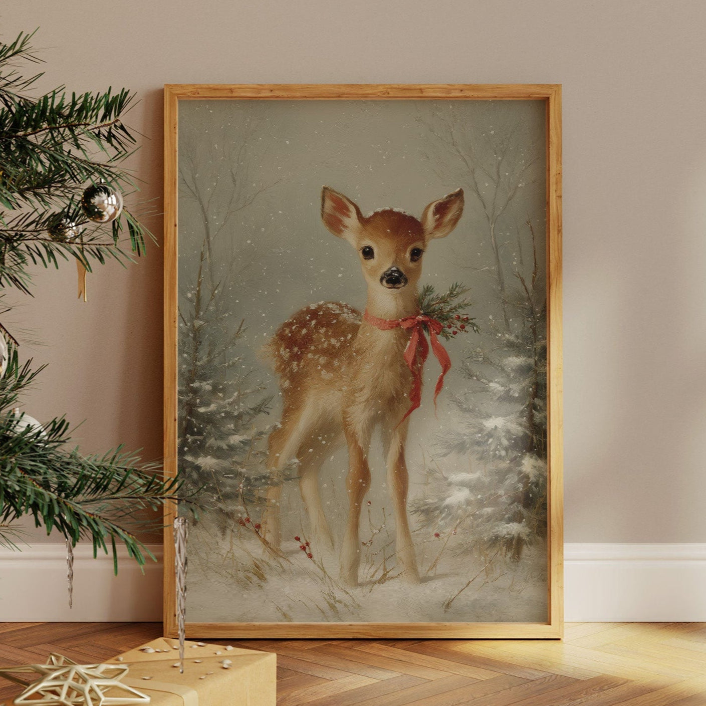 December's Fawn Wears Ruby Ribbons