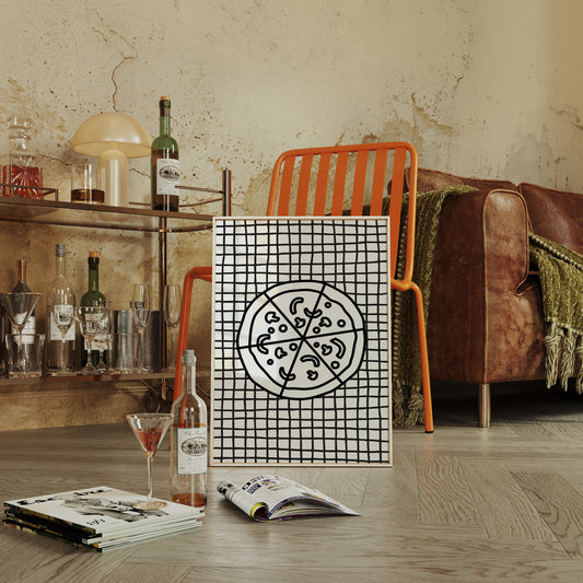 Pizza Stories On Checkered Cloth