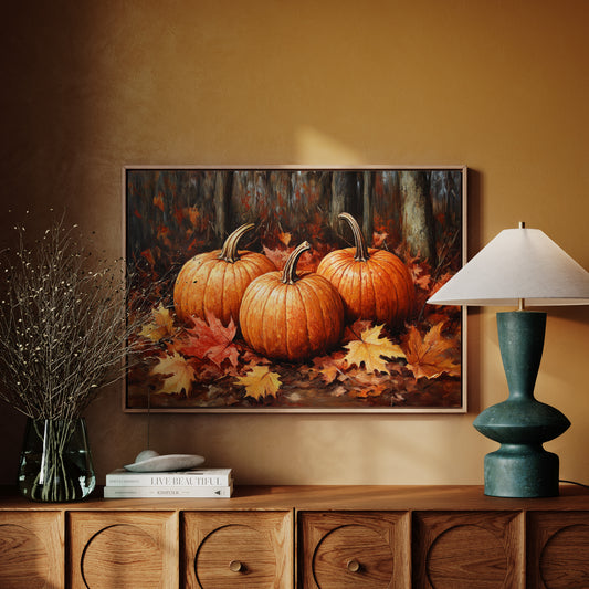 Autumn's Orange Glow Among Leaves