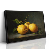Sunlit Lemons On Ancient Wood