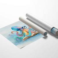 Curious Octopus Reads Ancient Tomes