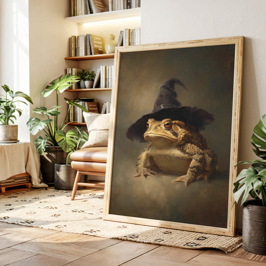 Charming Toad Witch Portrait - Whimsical Animal Art - Gallery Canvas image 5