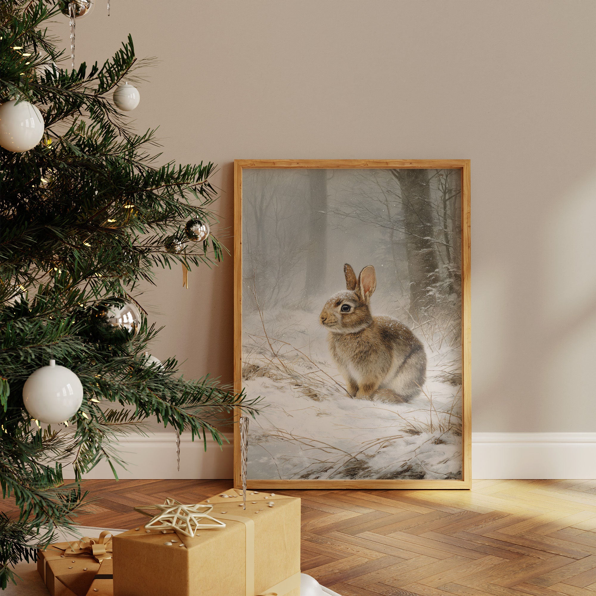 Winter Rabbit Finds Silent Snow