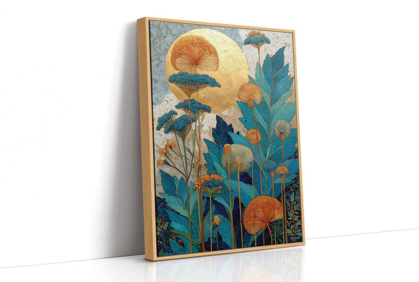 Gold Blooms Against a Gilded Moon