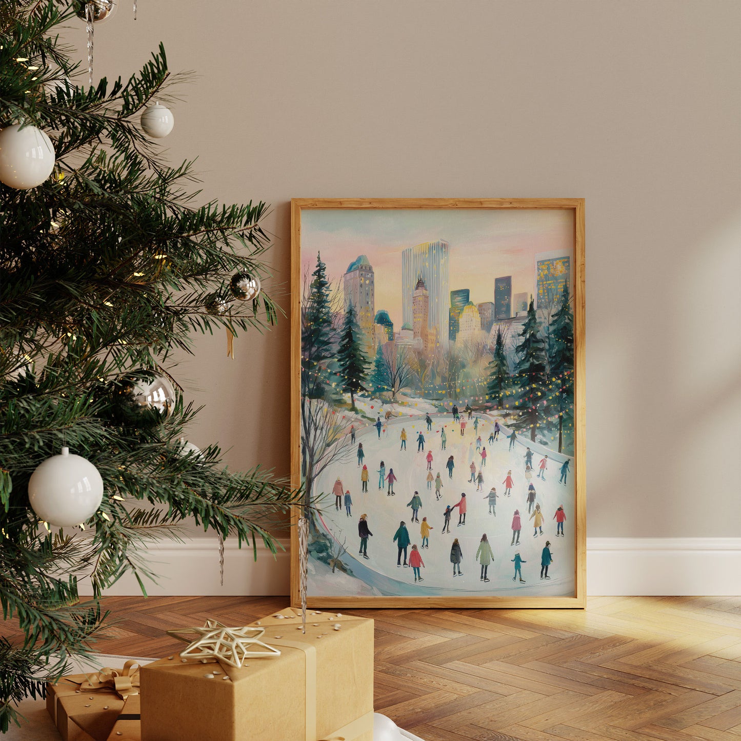 Winter Dancers Beneath City Lights