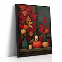 Candlelit Mantel: Leaves Took Over the Wall
