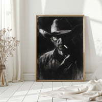 Midnight Cowboy in Charcoal Shadows