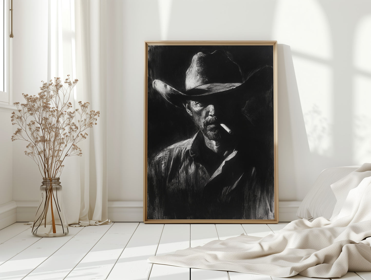Midnight Cowboy in Charcoal Shadows