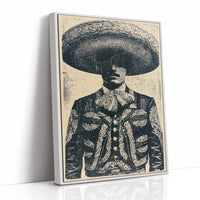 The Charro's Silhouette: Vintage Screen Print