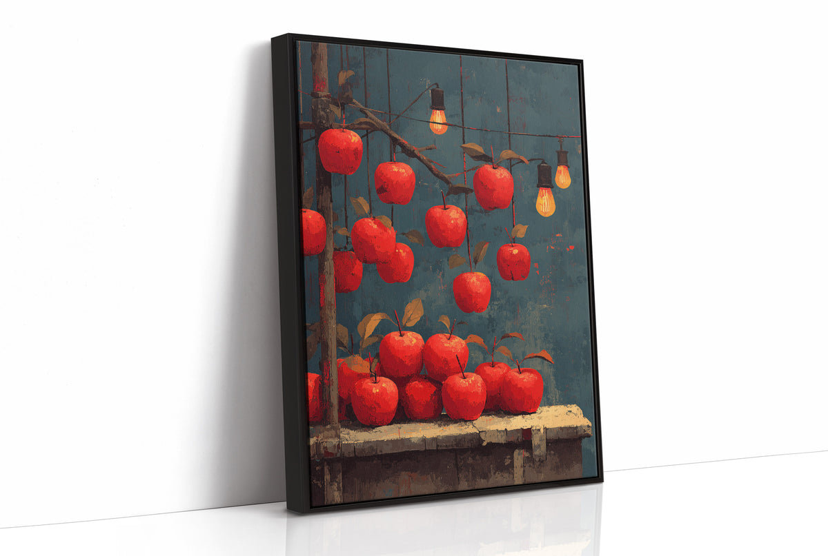 Orchard After Dark: Apples on Strings