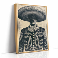The Charro's Silhouette: Vintage Screen Print