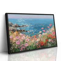 Coastal Poppies Dance Above Azure Waves
