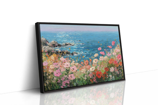 Coastal Poppies Dance Above Azure Waves