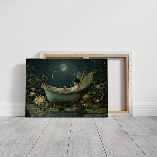 Moonlit Bathing Among Lotus Blooms