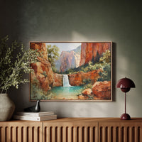 Sacred Waters Between Red Cliffs