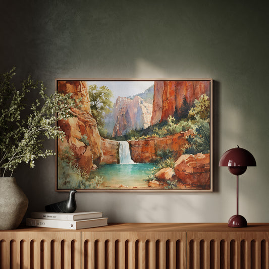 Sacred Waters Between Red Cliffs