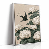 Swallow's Descent Among Snowball Blooms