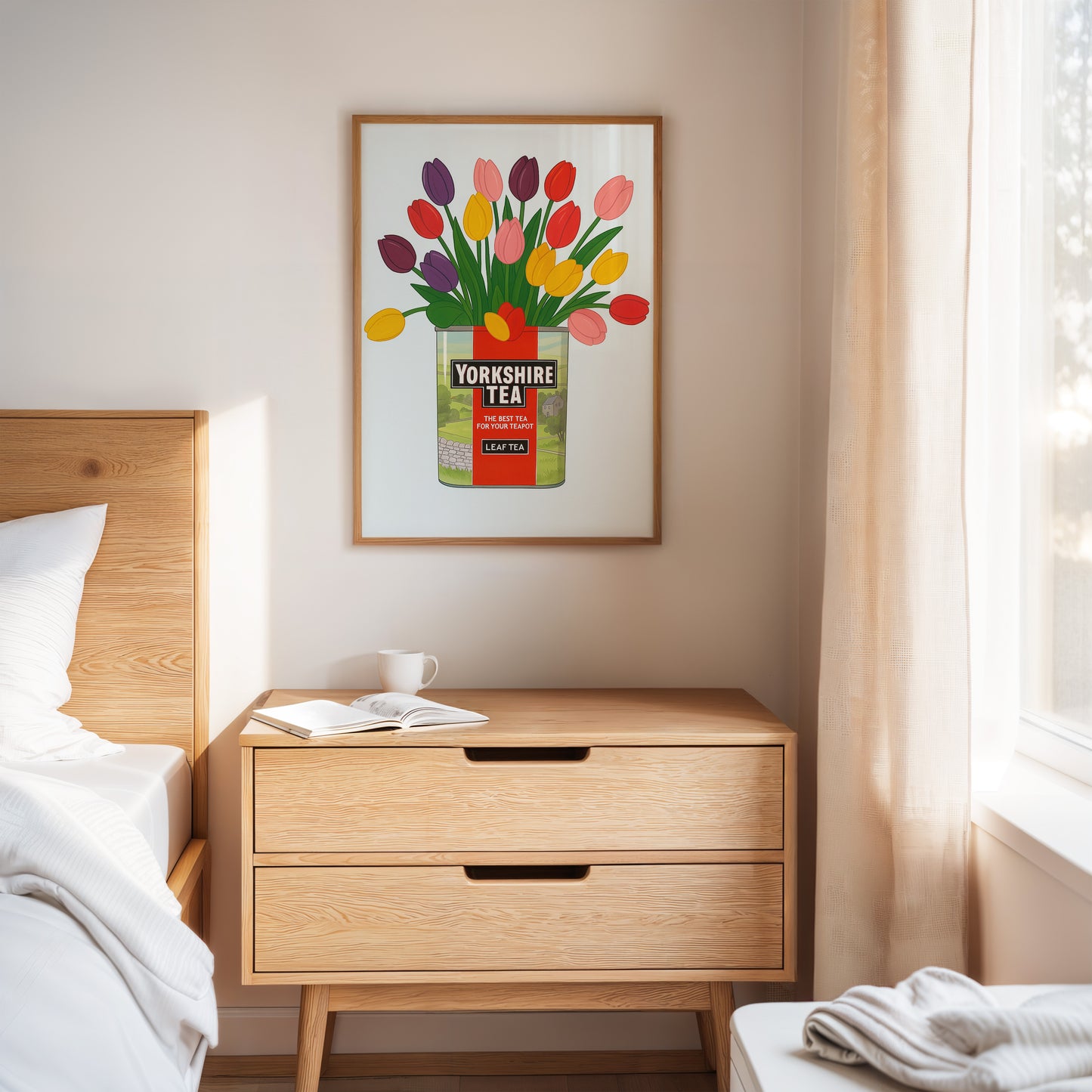 Tulips in a Yorkshire Tea Tin