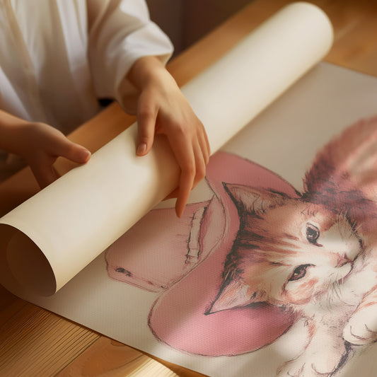 Ranch Cat Borrows Pink Cowboy Hat