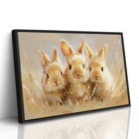 Curious Bunnies Dance Through Golden Grass