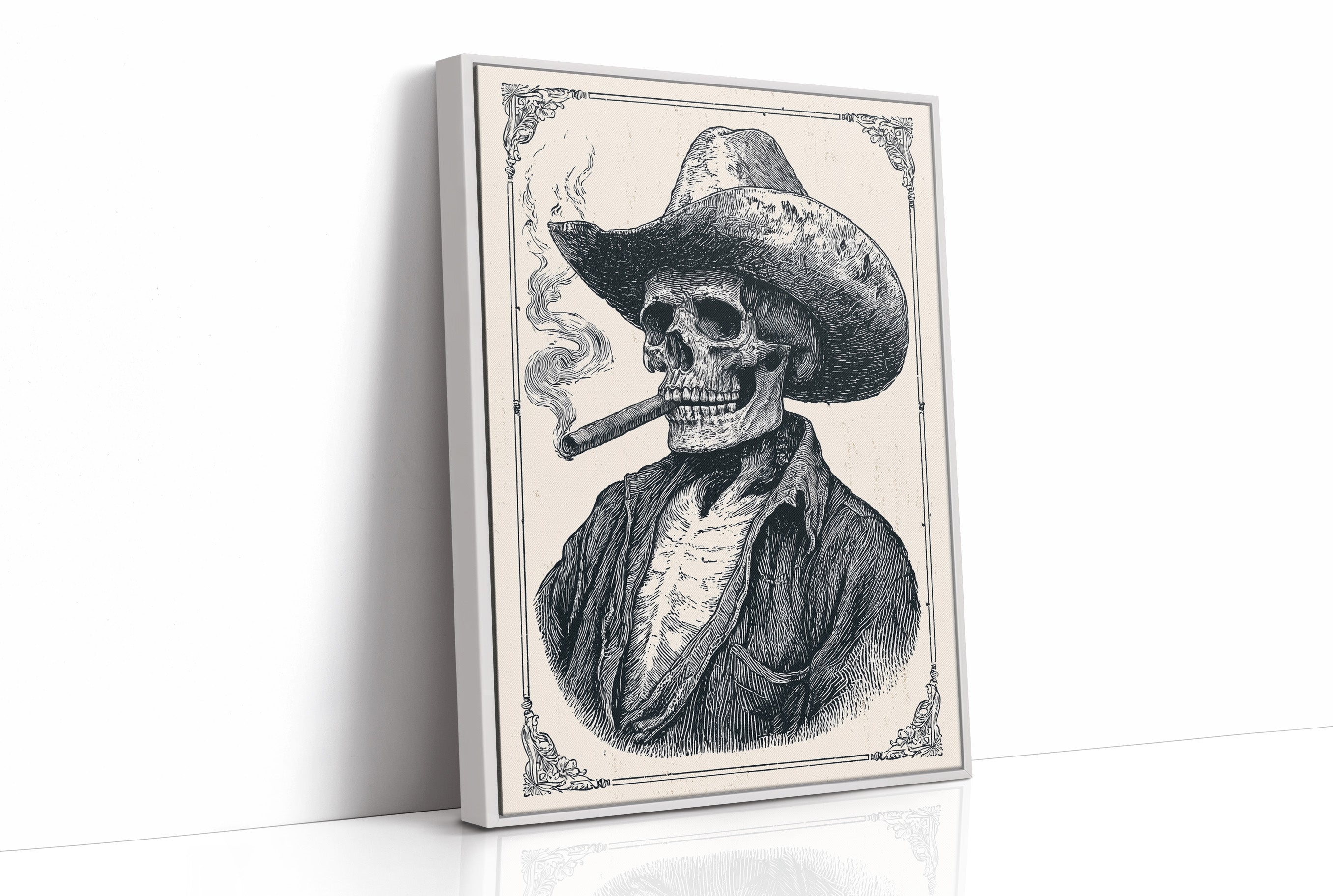 Cigar-Smoking Skeleton Cowboy