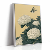 Swallow Over Golden Hydrangea