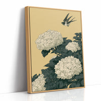 Swallow Over Golden Hydrangea