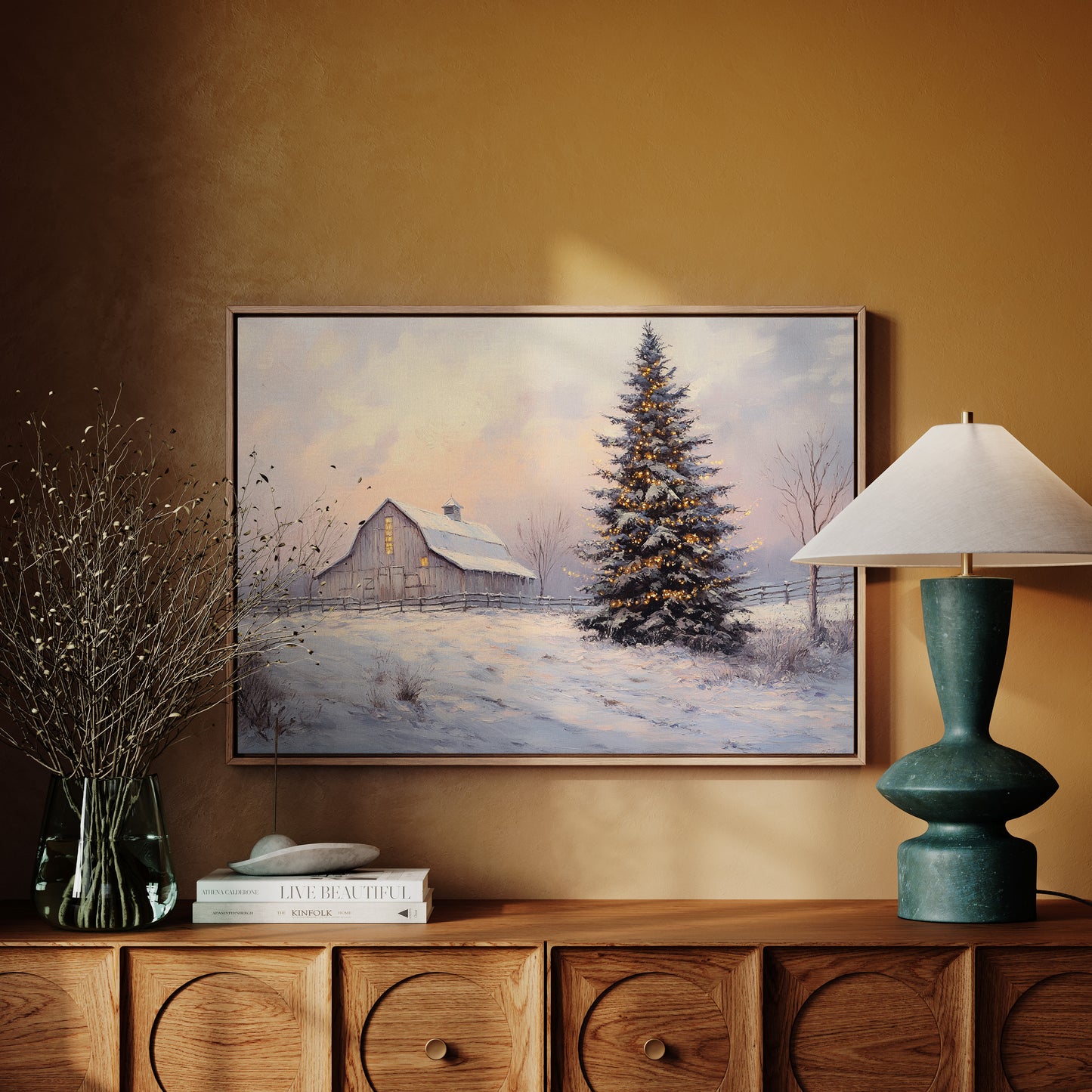 Winter Lights Warm The Farmstead