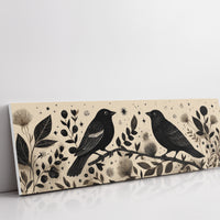 Midnight Birds Among Wildflowers