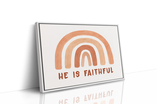 He Is Faithful Boho Rainbow