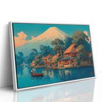 Morning Light Bathes Mount Fuji's Village